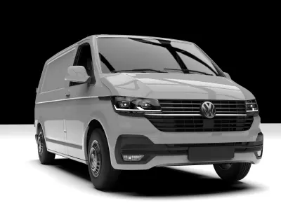 Volkswagen Transporter T6 Realistic with Customizable Components 3D model