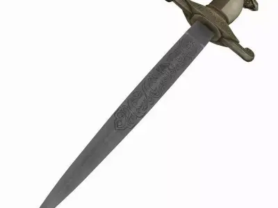 Three piece Indo Persian dagger 3D model