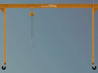 Light Gantry Crane Plans 500kg Low-poly 3D model