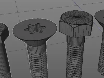Hardware Pack- nuts and bolts 3D model