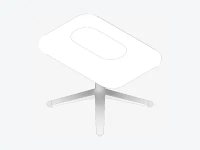 Furniture - Seating - Contemporary - Como - Footstool Low-poly 3D model