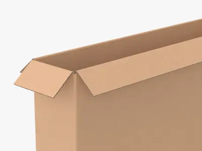Cardboard Box 50x10x60 Open 3D model
