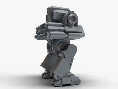 robot gun mech 3D print model