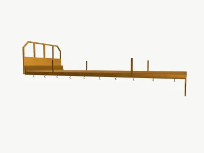 Flat bed trailer 3D model