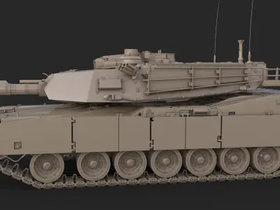 Tank M1 Abrams Clay 3D model