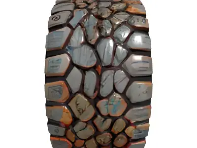 Rugged OffRoad Tire 3D Model Low-poly 3D model