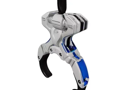 Futuristic Grappling Hook with Rope 3D model