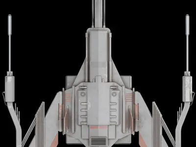 Jet  Trident War Spaceship 3D model