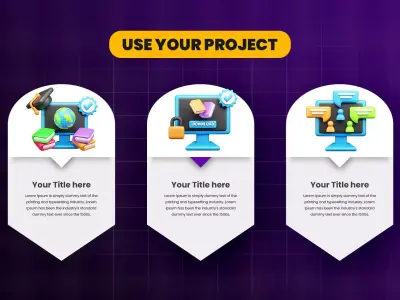 3D Education and E-Learning Icon Set 3D model