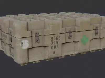 Military Stackable Medical Crate Low-poly 3D model