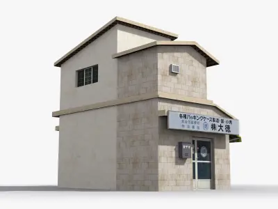 Japanese House x12 Low-poly 3D model