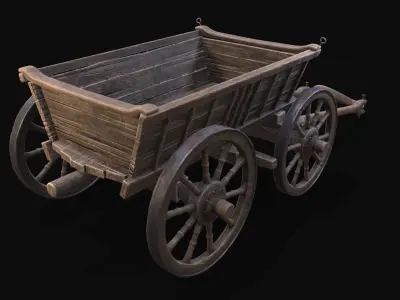 Medieval Cart Low-poly 3D model shop