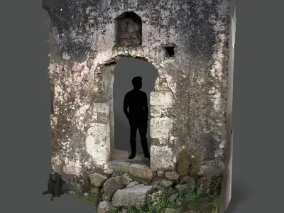 Abandoned House Ruined Part Scan - Chapel Entrance 02 3D model