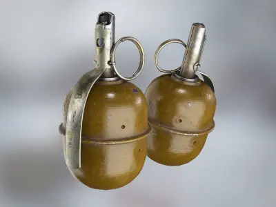 Russian grenades pack  Low-poly 3D model