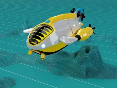 Submarine Balloon Ship 3D model