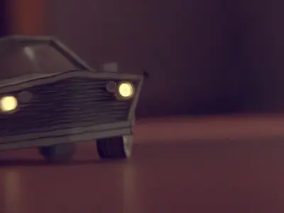 Cardboard Car Free low-poly 3D model