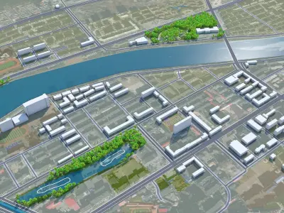 Baishan Jilin China 15km Free low-poly 3D model