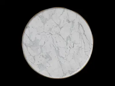 Bronze Legs White Marble Top Side Table 3D model