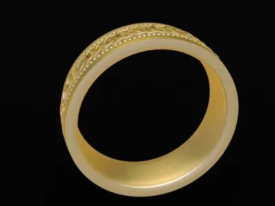 Classic Celtic Pattern Gold Band Ring for Men 118 3D print model