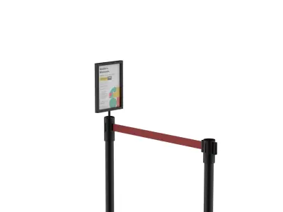 Stanchion Sign Holder 3D model