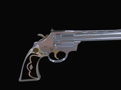 Revolver  Low-poly 3D model purchase