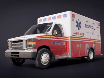Ambulance 3D Model  Low-poly 3D model