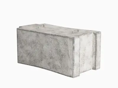 Concrete Traffic Barrier 03 Low-poly 3D model