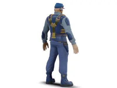 Man Soldier - Rebel Male Person - Military Cloth - Security 3D model