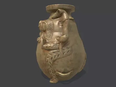 Chinese Ancient ceramic jars-Celadon Beast-shaped Zun Low-poly 3D model