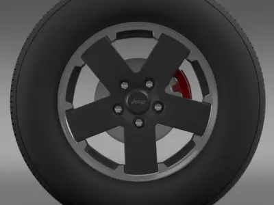 Jeep Wrangler black wheel 3D model