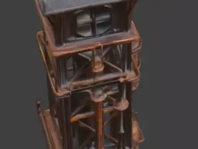 Steampunk Victorian Industrial Energy Tower 3D Model Low-poly 3D model