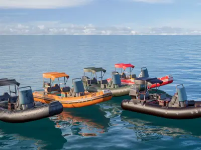 Inflatable boats collection 3D model