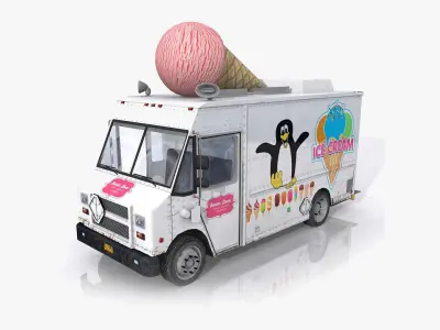 Food Trucks Collection Low-poly 3D model