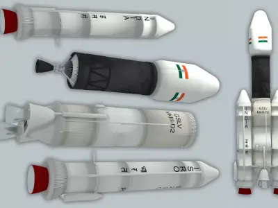 LVM-3 Mk3 ISRO Space Rocket 3D model