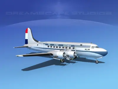 Douglas DC-4 KLM Airlines 3D model