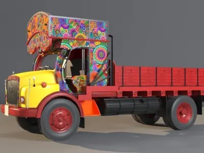 Lorry colorful truck 3D model