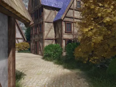 Fantasy Village Landscape 3D model