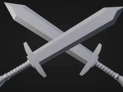 Stylized Hand Painted Sword 3D model