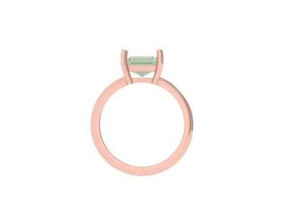 Emerald Solitaire Ring 3D print model 40