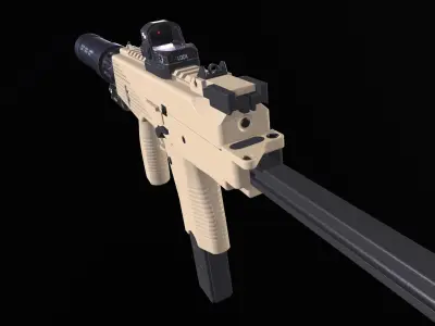 MP9 Submachine Low-poly 3D model