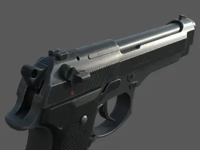 Simple3D Beretta 92 01 Low-poly 3D model
