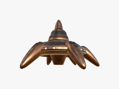 Alien Spaceship UFO G06 Copper - Sci Fi Spacecraft Design Low-poly 3D model
