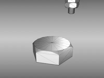 Low-Poly Bolt in Wall Low-poly 3D model