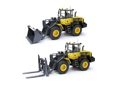 Wheel Loader Komatsu WA250 Rigged 3D model