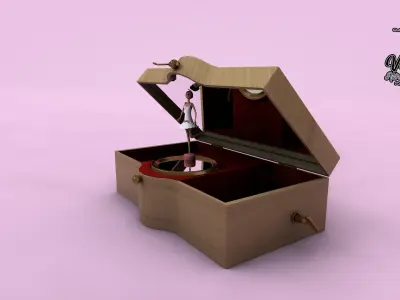 50S Ballerina Jewelery Box 3D model