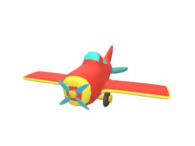Cartoon Airplane 3d model Low-poly 3D model