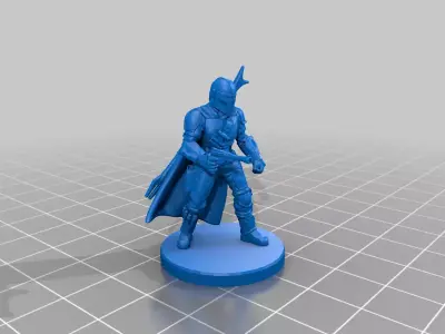Mandalorian Warrior 3D Printable and Game Ready 3D print model