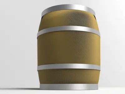 Barrel Wooden 3 Gallons 3D model