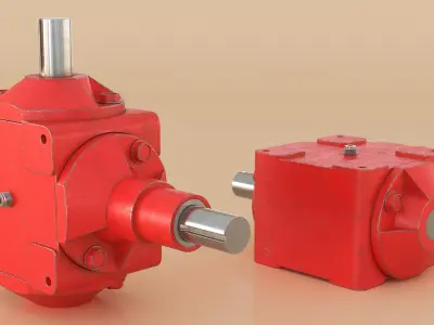  Bevel Gearbox Right Angle Drive Red Used 