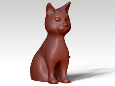 sitting cat statue Free 3D print model
